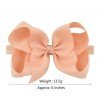 6'' boutique hair bows with elastic headbands ABC hair bows Boutique hair bows solid big hair bows girl hair acecssories
