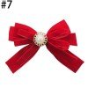 Velvet hair bows for Women pearl  velvet bow clip