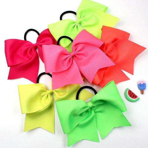 7inch summer  Cheer Grosgrain Ribbon  Hair Bows  