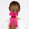 Women Gorgeous Polyester Cotton Hair Bows Clips Solid Color Long Streamer Cheer Hair Clip Girls Satin Long Tail Sailor Bows
