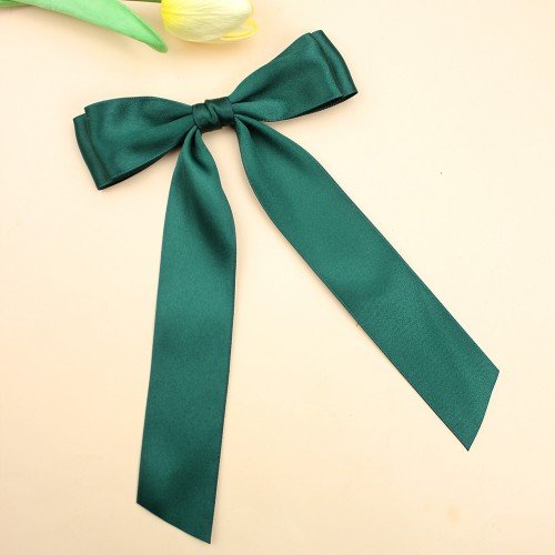 Satin Hair Clips for Girls Women Solid Color Long Tail Sailor Hair Bow Gorgeous Hair Accessories