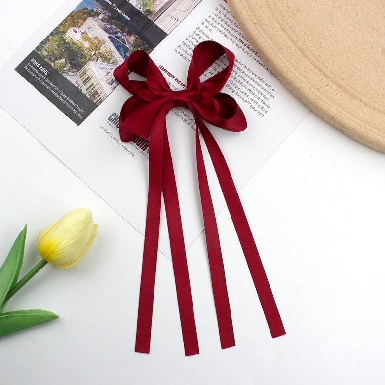 Hot Sale Custom Satin Hair Clips for Girls Women Solid Color Long Tail Sailor Hair Bow Gorgeous Hair Accessories Hot Sale Custom Satin Hair Clips for Girls Women Solid Color Long Tail Sailor Hair Bow Gorgeous Hair Accessories