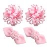 Girls Flower Pompom Mink Hair Clip School Hair Bows Set Kids Hair Bow Accessories