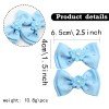 Girls Sparkly Small Rhinestone Glower Hair Bow Clip Double Layered Solid Color Grosgrain Ribbon Pearl Hair Bow Accessories