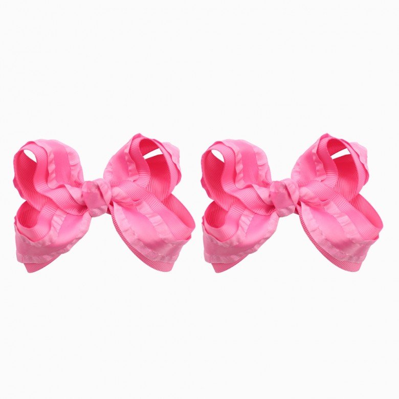 2pcs/set Baby Double Layer Ruffle Hair Bow Clip for Toddler Girls Satin Solid Ribbon Bows for Girls Kids Hair Bow Accessories