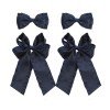 Satin Ruffled Bow Hair Clips Set Double Ruffle Ribbon Barrettes with Long Tail for Girls Hair Accessories