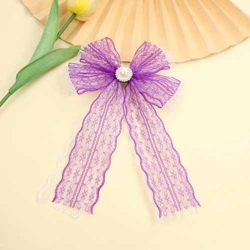 spring Flowing long lace tails  hair bows