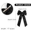 Suede Long Sailor Hair Bows for Girls Matte Suede Bowknot Bow for Fall Winter Women Hair Bow Accessories