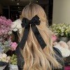 Suede Long Sailor Hair Bows for Girls Matte Suede Bowknot Bow for Fall Winter Women Hair Bow Accessories