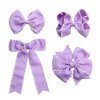 Girls Moonstitch Monogrammed Pinwheel Hair Bow Clip Set for Girls Solid Color Moonstitch Bows Kids Hair Accessories