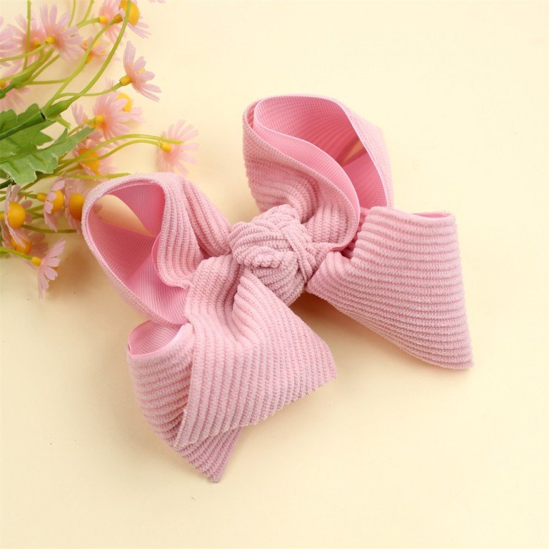 Ribbed Knotted Fabric Hair Bows for Girls