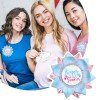 Keeper of the Gender Pins, Team Boy or Girl Unveiling Button Pins Party Badges Brooch for Baby Shower & Gender Reveal Party Decorations