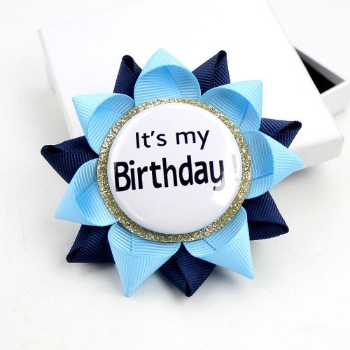 Girls Birthday Badge It Is My Birthday Boutique Flower Badge with Number Kids Birthday Outfit Brooch Accessories