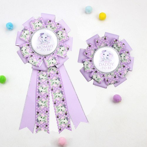 2pcs/set  Baby Shower Badge Daddy to Be Badge for Baby Shower Party Mommy to Be Badge Baby Shower Animal Pin