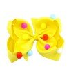 6‘’ pom pom hair bows ribbon girl hair bows