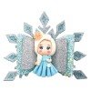 4'' Christmas Bow Ice Queen Winter hair accessories pricess doll clay Hair Bow Frozen Crown clip