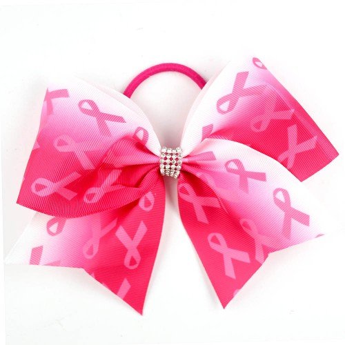 Breast Cancer Awareness Cheer Bows ，  Anticancer pink Ribbon Hair Bows ，Kids Hair Accessories  