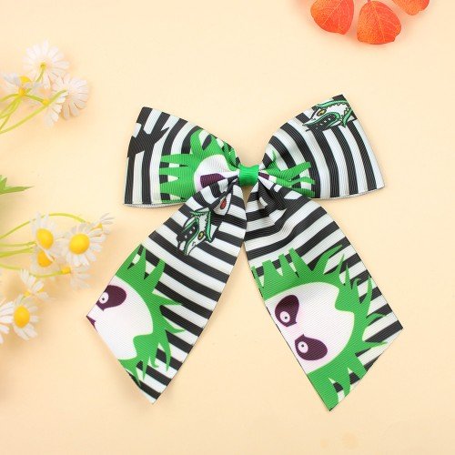 Girls Beetlejuice Inspired  Boutique Hair Bow Clip ,Halloween hair clips