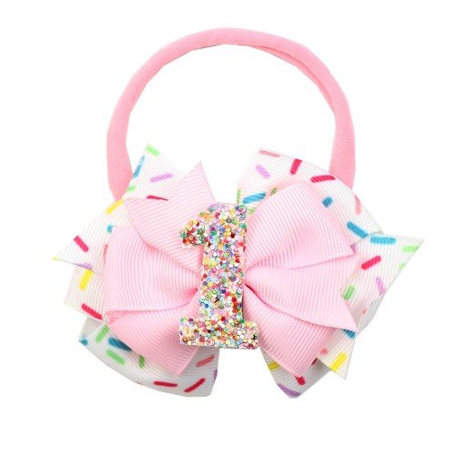 Donut Baby Happy Birthday Headband for Baby  ，Ice cream Girls Boutique Birthday Headband Kids Hair Accessories