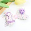 Girls Happy Birthday Purple Glitter rose Flower Hair Clip Girls Happy Birthday Purple Glitter rose Flower Hair Clip