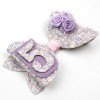 Girls Happy Birthday Purple Glitter rose Flower Hair Clip Girls Happy Birthday Purple Glitter rose Flower Hair Clip