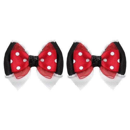 Girls Princess Moonstitch fairy Tail Layered Hair Bow Clips Toddler Kids Hair Bow Accessories