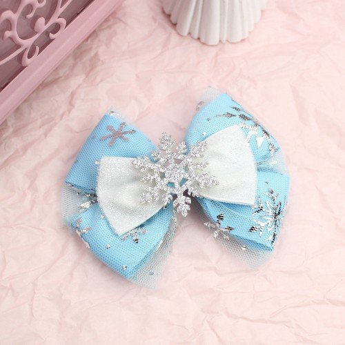 Girls Princess Hair Bow Clips with Rose Decoration Snowflake and Floral Hair Bow Accessories for Kids