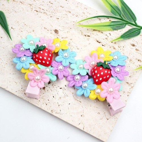 Spring Summer Flower Petal Ladybug Bee Strawberry Hair Clips Butterfly Hair Barrettes for Kids Hair Accessories