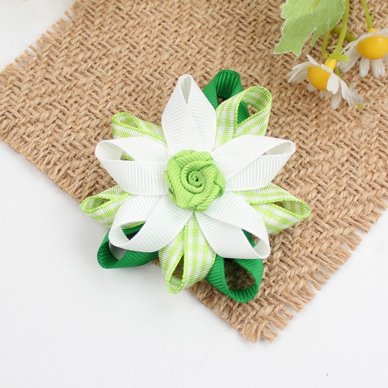 spring summer rose floral sculpture ribbon hair bow clips for girls spring summer rose floral sculpture ribbon hair bow clips for girls
