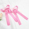 Lolita Cherry Blossom Hair Bow Clips Japanese Lolita Kawaii Lace Long Tail Hair Bow with Cherry Blossom for Cosplay