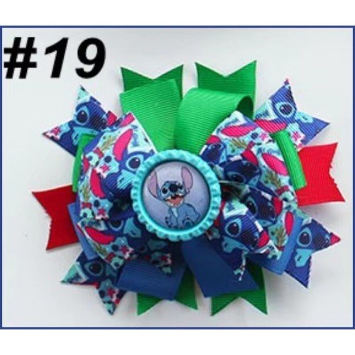 4.5''Stitch Hair Bows Clips Cartoon Character Boutique Hair Clips 