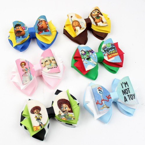   Cartoon Glitter Hair Bows