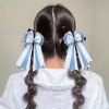 Equestrian Hair Clips Horse Show Bows Solid Color Long Streamer Hair Bow Long Tail Sailor Kids Hair Accessories