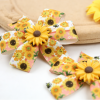 3.1inch  Spring Summer Sunflower Hair Bows Girls Toddler Cute Yellow Blue Daisy Flower Hair Clip Kids Boutique Hair Accessories
