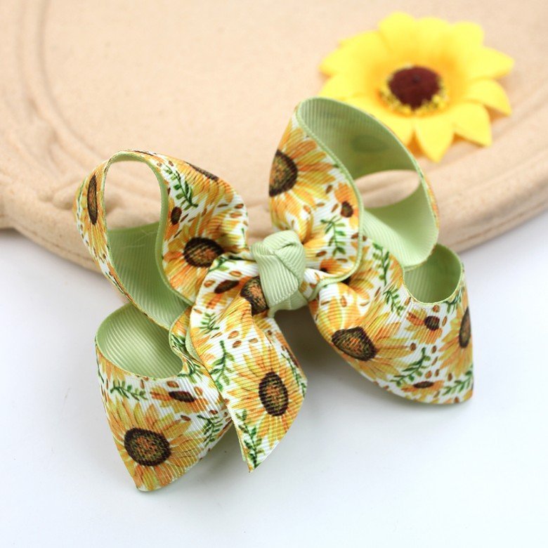 Spring Summer Sunflower Bow Hair Clips Spring Summer Sunflower Bow Hair Clips