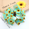 4.7inch Sunflower Hair Bows Girls Toddler Cute Yellow Blue Daisy Flower Hair Clip Kids Boutique Hair Accessories