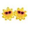 2pcs/pair Summer Sun Hair Clip Cute Baby Glitter Hair Clips with Sunglasses for Girls Kids Sunflower Boutique Hair Accessories
