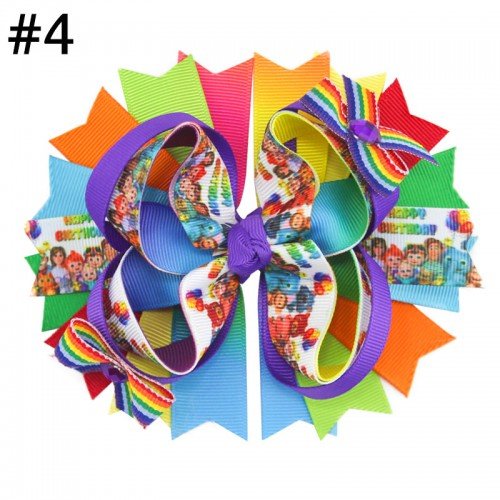 5'' cocomelon inspired boutique  girl hair Bows Accessories 