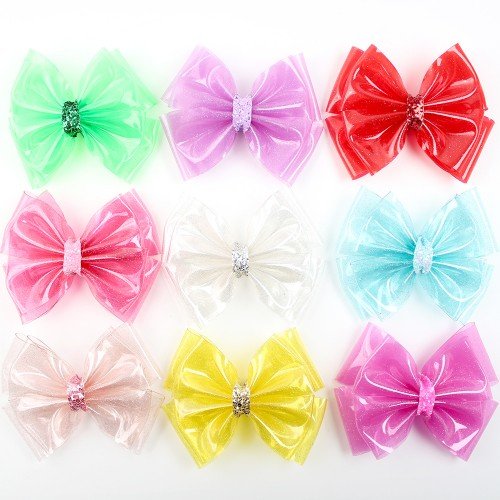 Summer Waterproof Jelly Hair Bows Plastic Swim Hair Clip 