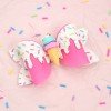 Summer Candy Glitter Hair Clips with Ice Cream Leather Hair Bows