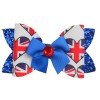 3.5'' glitter 4th of July  bows leather faux Patriotic Independence Day bow  Fourth of July  Toddler hair accessories  for girls clip