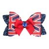 3.5'' glitter 4th of July  bows leather faux Patriotic Independence Day bow  Fourth of July  Toddler hair accessories  for girls clip