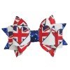 3.5'' glitter 4th of July  bows leather faux Patriotic Independence Day bow  Fourth of July  Toddler hair accessories  for girls clip