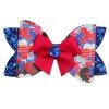 3.5'' glitter 4th of July  bows leather faux Patriotic Independence Day bow  Fourth of July  Toddler hair accessories  for girls clip