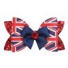 3.5'' glitter 4th of July  bows leather faux Patriotic Independence Day bow  Fourth of July  Toddler hair accessories  for girls clip