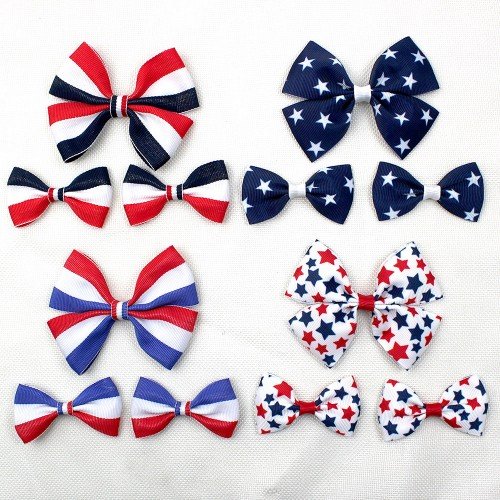 4th of July American Flag Cute Hair Bows Set Kids Teen Patriotic Celebration Hair Bows Clip Girls Hair Accessories