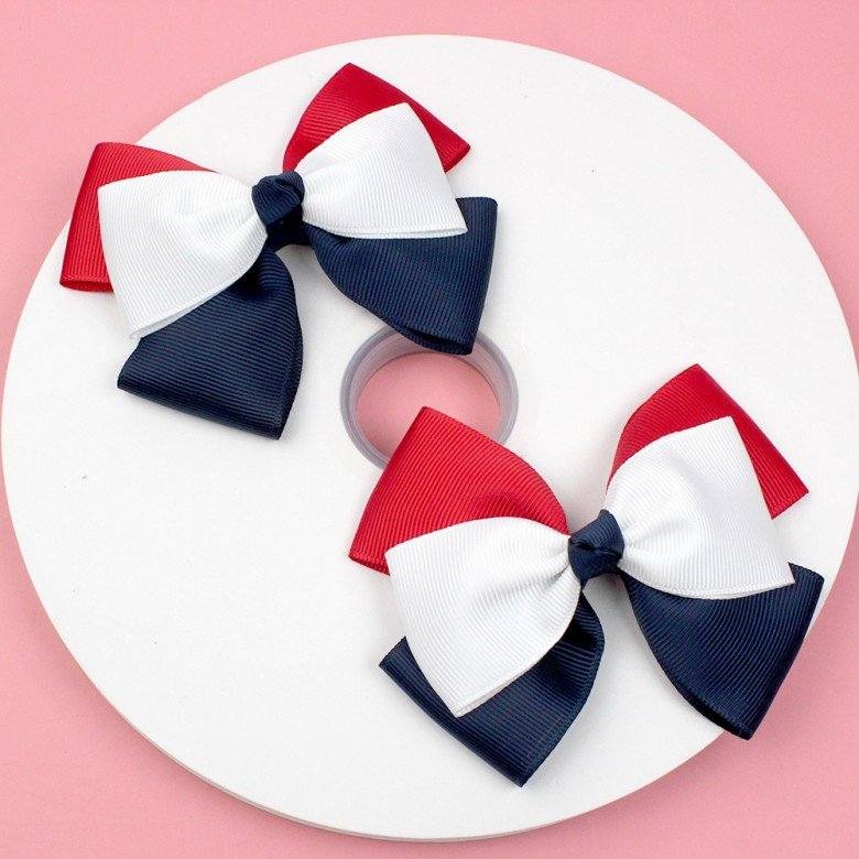 3.9inch Independence Day Patriotic Hair Bows with Rhinestone 4th of July Blue White and Red Hair Clip Girls Hair Accessories 3.9inch Independence Day Patriotic Hair Bows with Rhinestone 4th of July Blue White and Red Hair Clip Girls Hair Accessories