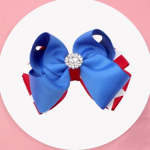 2pcs 4.3inch 4th of July hair bows