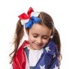 4.3inch Independence Day Patriotic Hair Bows with Rhinestone 4th of July Blue White and Red Hair Clip Girls Hair Accessories