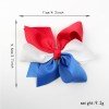 4.3inch Independence Day Patriotic Hair Bows with Rhinestone 4th of July Blue White and Red Hair Clip Girls Hair Accessories